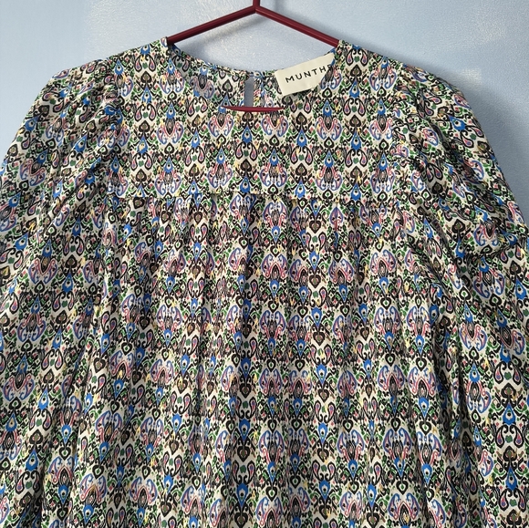 MUNTHE Justy Organic Cotton And Silk Multicolor Blouse 34  S - Picture 9 of 12